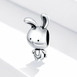 Womens WOSTU European 925 Sterling Silver Bunny Charm